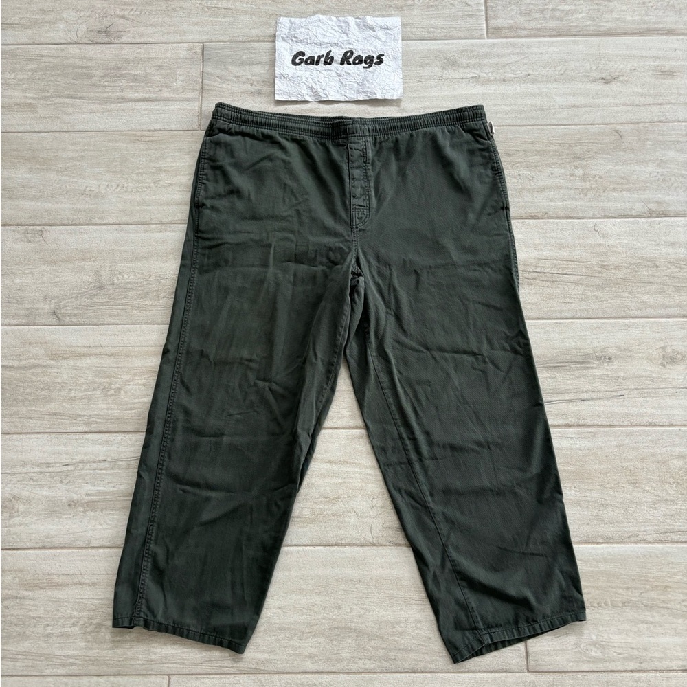 Eddie Bauer Men's Bottoms Pants - Navy Green Adjustable Drawstring Pull Ons - L